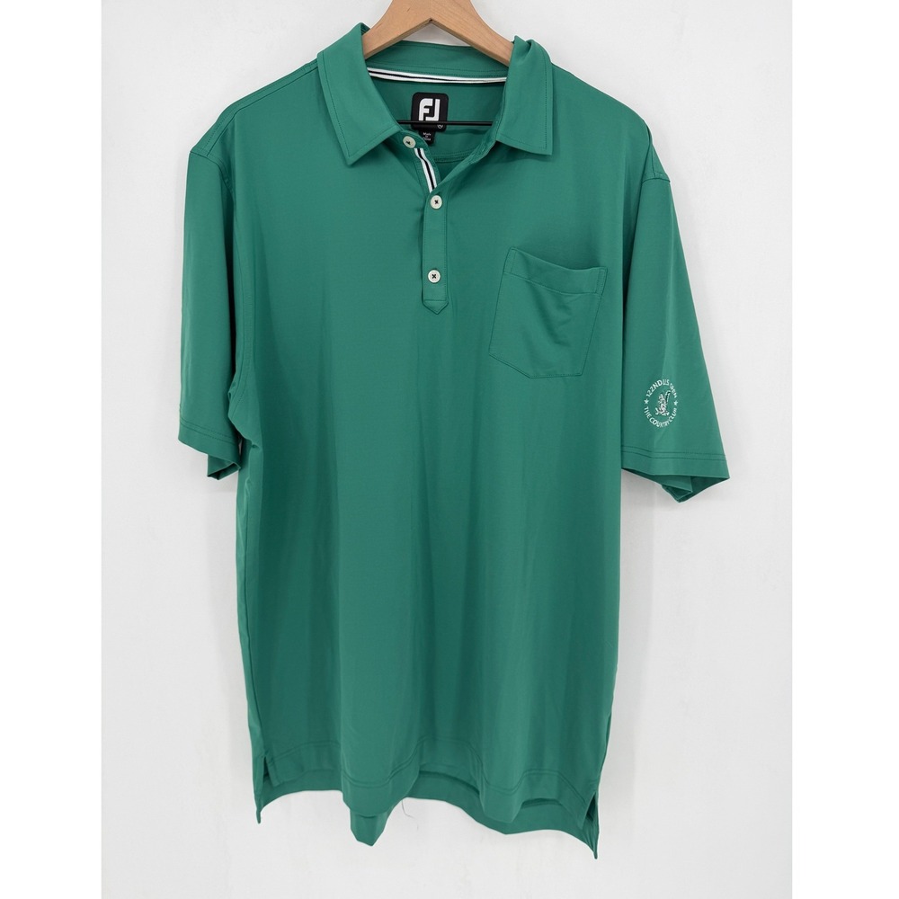 FootJoy Polo Shirt Mens XL Green Short Sleeve US Open Country Club Golf Active